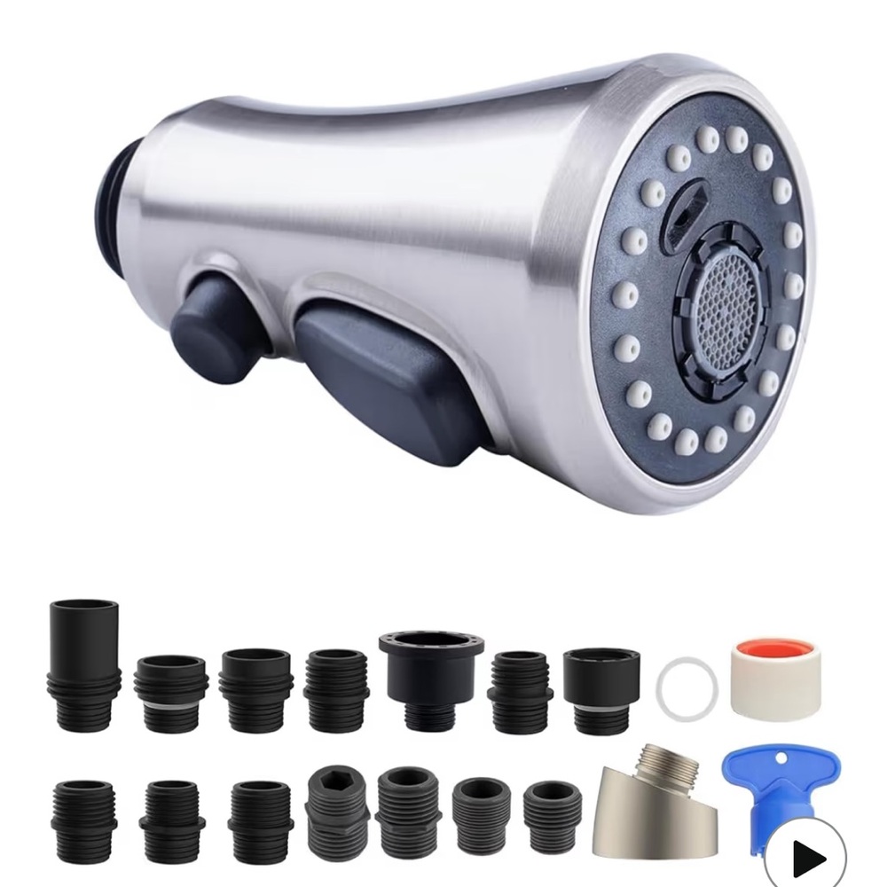 Hibbent | Pull Down Spray Head for Kitchen sink, in brushed nickel